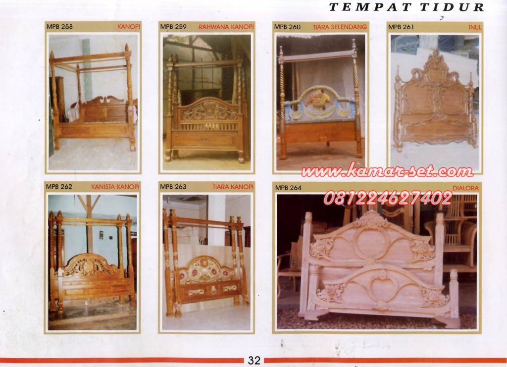 Model Tempat Tidur Tiang Kanopi Kayu Jati Jepara