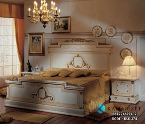 Tempat Tidur Klasik Krem Gold KSK-374